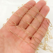 Gold Plated 925 Sterling Silver Diamond Cut Oval Link Chain